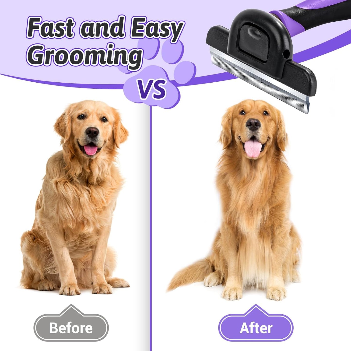 MIU COLOR Pet Grooming Brush, Deshedding Tool for Dogs & Cats, Effectively Reduces Shedding by up to 95% for Short Medium and Long Pet Hair