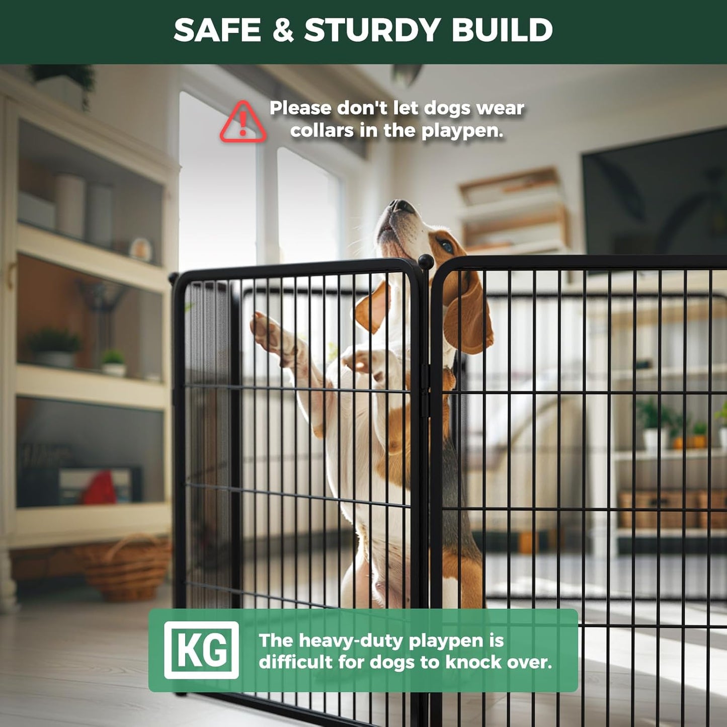 FXW Homeplus Unleashed Indoor Dog Playpen - Stress-Free and Safe Play, Heavy Duty 24 Inch 6 Panels Dog Pen for Puppy and Small Dogs, Black│Patented