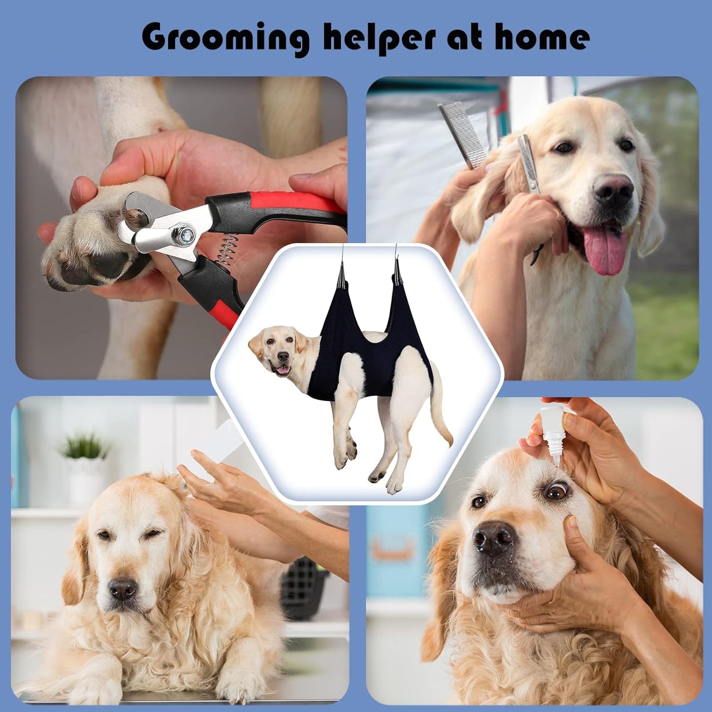 Guzekier Dog Grooming Hammock Harness for Dogs, Dog Nail Clipper