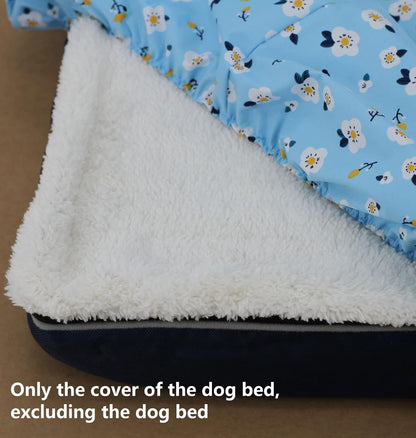 Grey Waterproof Dog Bed Slip Cover Dog Bed Liner Elastic 42 x 30 Inch