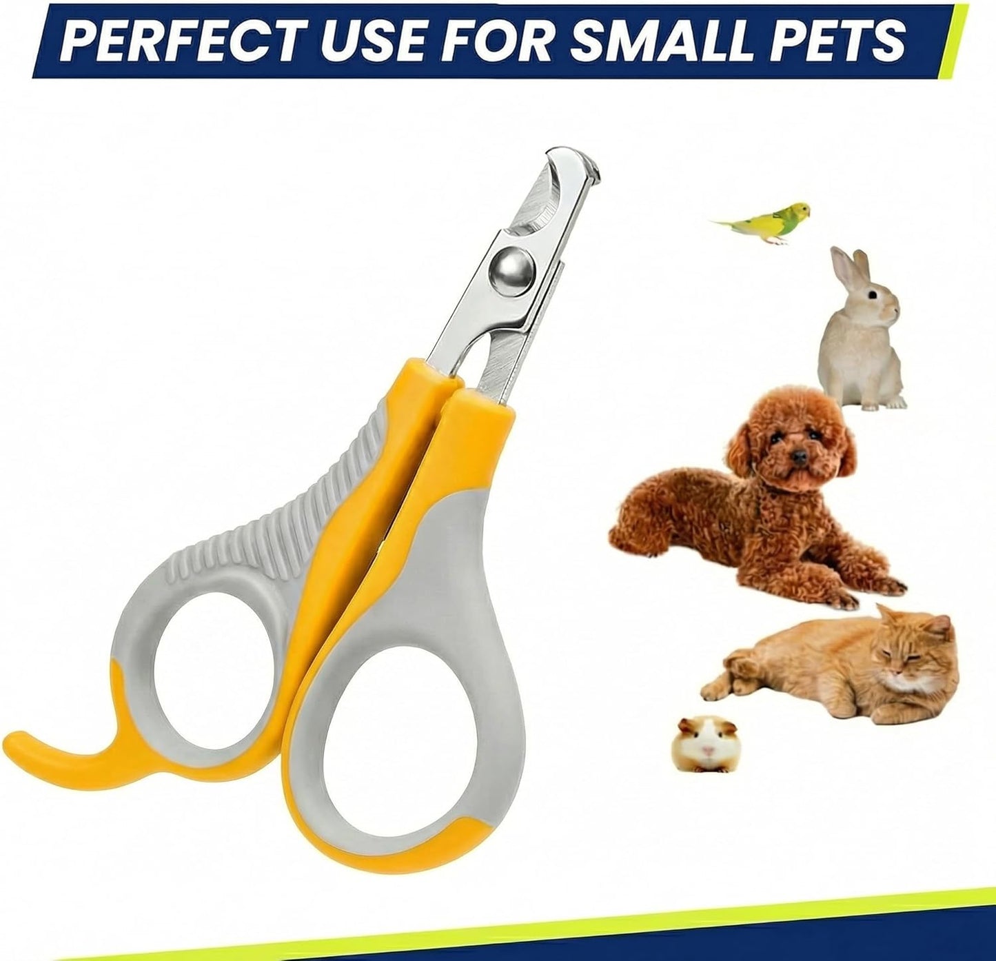 WePet Pet Nail Clippers U07.2, Professional Claw Trimmer, Scissor for Cats, Puppies, Kittens, Hamsters, Rabbits and Small Animals, Sharp, Safe, Small, Green/Grey