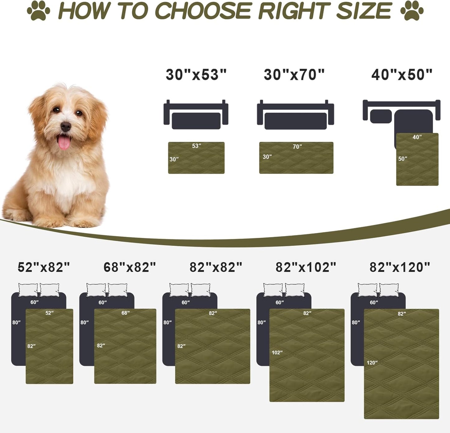 Smiry Waterproof Dog Bed Cover Blanket 30x70, Soft Reversible Pet Blanket, Washable Leakproof Cats Dogs Couch Cover for Sofa, Couch, Furniture, Grey/Dark Grey
