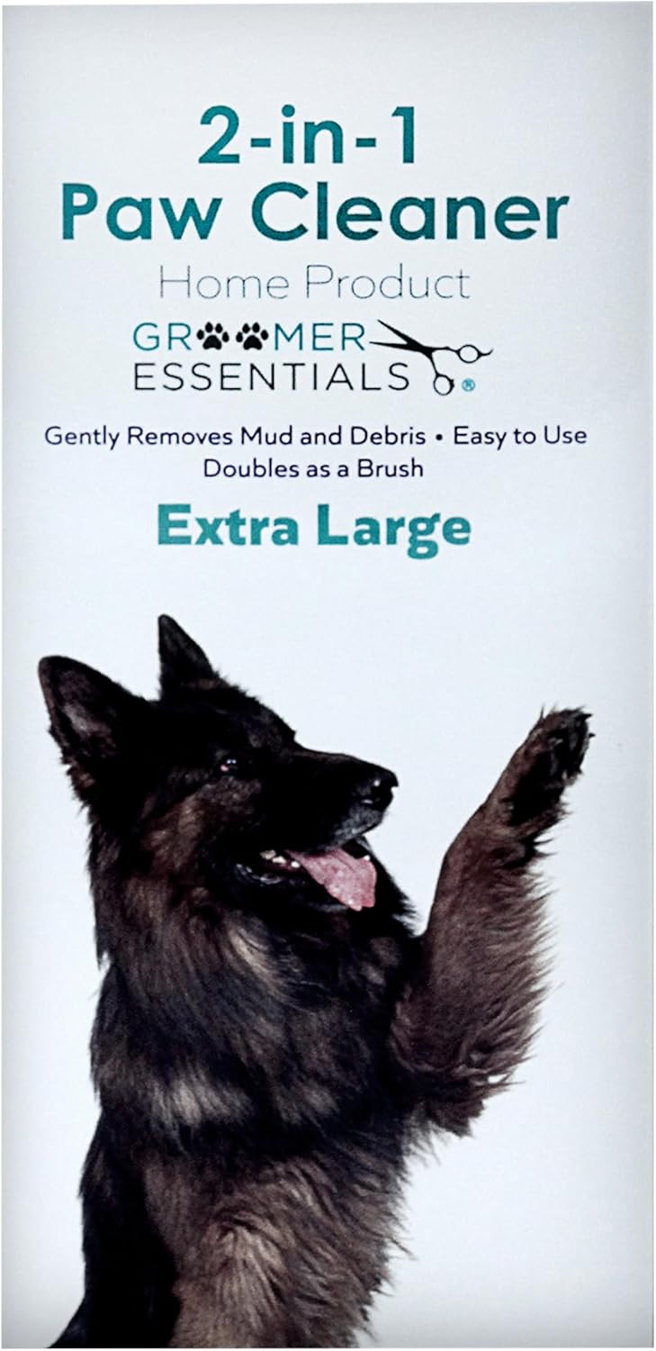 GROOMER ESSENTIALS 2-in-1 Pet Paw Cleaner - Extra Large - For Extra Large Dogs Like German Shepherds, Great Danes, St. Bernards, Boxers, and Mastiffs - Portable