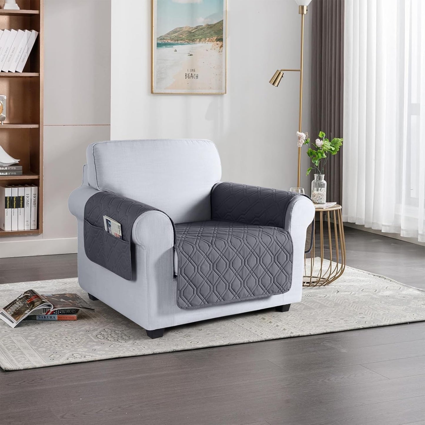VANSOFY Couch Cover, Waterproof Sofa Covers Washable Slipcover Furniture Protector Couch Seat Covers Non-Slip Couch Cover for Dogs, Pets(Sofa, Dark Gray)