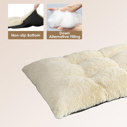 EHEYCIGA Fluffy Dog Crate Bed for Medium Dogs, Plush Faux Fur Crate Pad, Calming Anti Anxiety Medium Dog Bed, Washable Soft Warm Crate Mat with Non-Slip Bottom