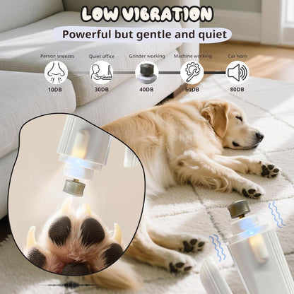 2-in-1 Dog Nail Trimmers & Dog Nail Grinder, Dog Nail Clippers with 2 LED Lights & Safety Guard, USB Rechargeable, Multiple Grinding Methods for Small, Medium, and Large Dogs & Cats (Green)