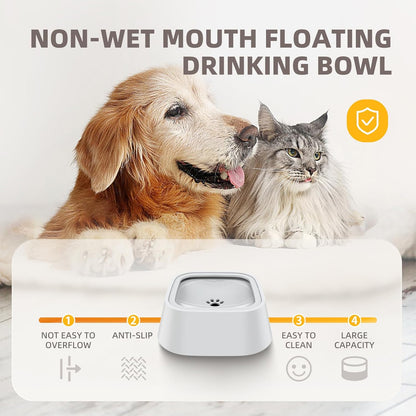 Dog Drinking Bowl, No-Spill Slow Feeder Water Bowl for Dogs and Cats with Floating Disk - Splash-Proof Design for Travel, Ideal for Small Dogs and Messy Drinker