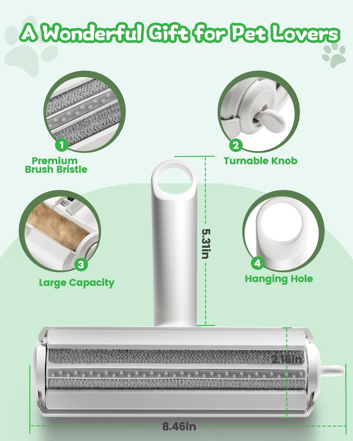 Pet Hair Remover,DAINTIER Reusable Removal Tool,Upgraded Lint Removal for Cat and Dog Hair on Furniture,Carpet,Couch,Car Seat,Clothing