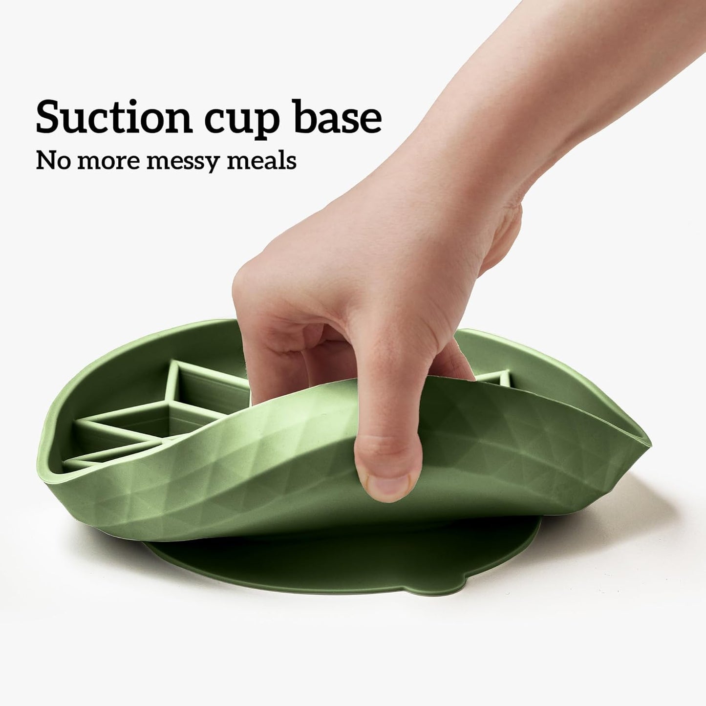 OHMO Slow Feeder Dog& Cat Bowl, Silicone Puppy Cat Food Bowl with Anti-Slip Suction Cup Slow Down Small Dogs Eating, Anti Choking (S-Tree of Life,Sage Green)