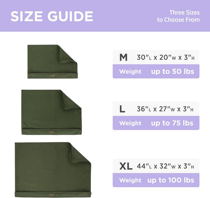 LE SURE Waterproof Dog Bed Cover Replacement Washable - Large Size for Pet Mat 36x27x3 Inches, Grey