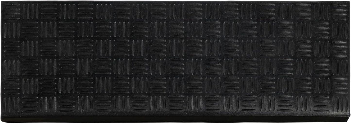 Ottomanson Outdoor Rubber Stair Treads – Ribbed Heavy-Duty Non-Slip Stair Mats – Best Grip on Concrete, Brick & Textured Step – Fastening Recommended for Wooden & RV Steps, Pack of 5