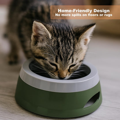 Pets No-Spill Slobber Stopper Water Bowl,Splash Proof Drinking Bowl for Home and Travel,No Messy No Drip No Sloppy Water Bowl for Sm-Med Dogs/Cats/Pets 25OZ