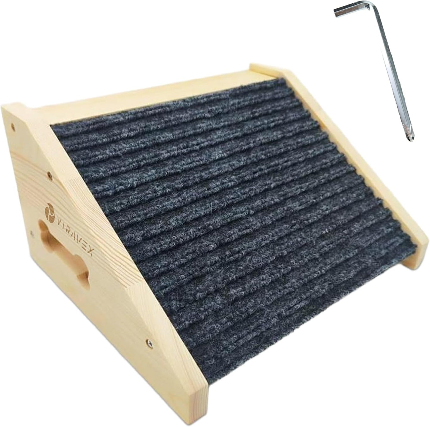 Dog Ramp for Stairs, Non Slip Dog Stairs, Sturdy Wooden Pet Steps for Small Dogs and Cats Fits Staircase Indoor, Support for Injured and Senior Pets
