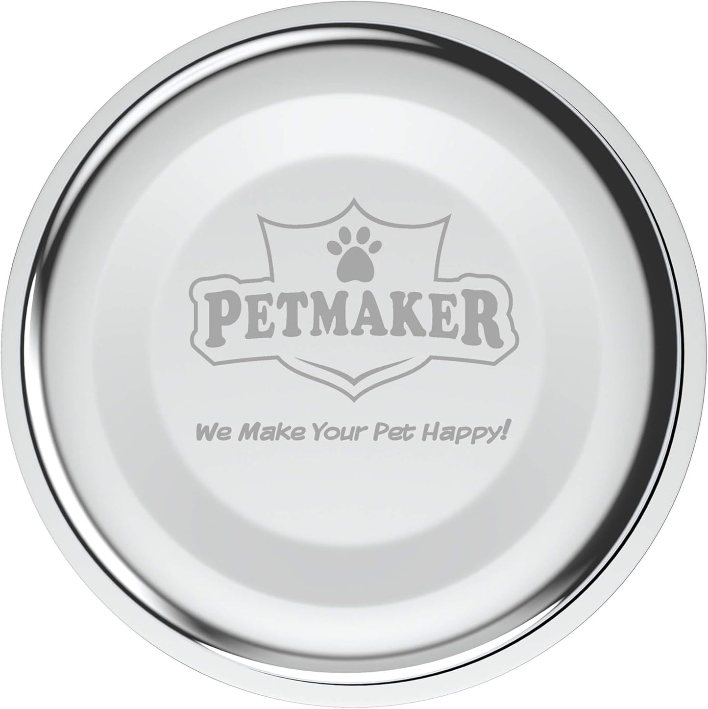 Set of 2 Stainless Steel Dog Bowls - 40oz Pet Bowls with Decorative Dog Food Stand - Metal Food and Water Dishes for Large Pets - Puppy Essentials by PETMAKER (Silver/Black)