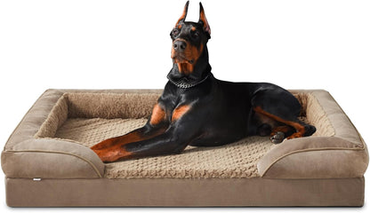 INVENHO Orthopedic Dog Beds Large Sized, XL Washable Dog Sofa with Egg-Crate Foam, Waterproof Lining and Non-Skid Bottom