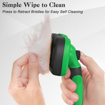 Swihauk Self Cleaning Slicker Brush for Dogs & Cats - Skin Friendly Deshedding and Grooming Brush for Haired Pets, Pet Supplies Accessory, Black