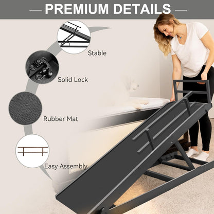 ABORON Antislip Dog Ramp, Adjustable Folding Pet Ramp for Small & Large Old Dogs & Cats, High Traction Portable Rubber Paw Ramps, Supports up to 200 lbs, Used for Bed Couch SUV, 39.3'' Long