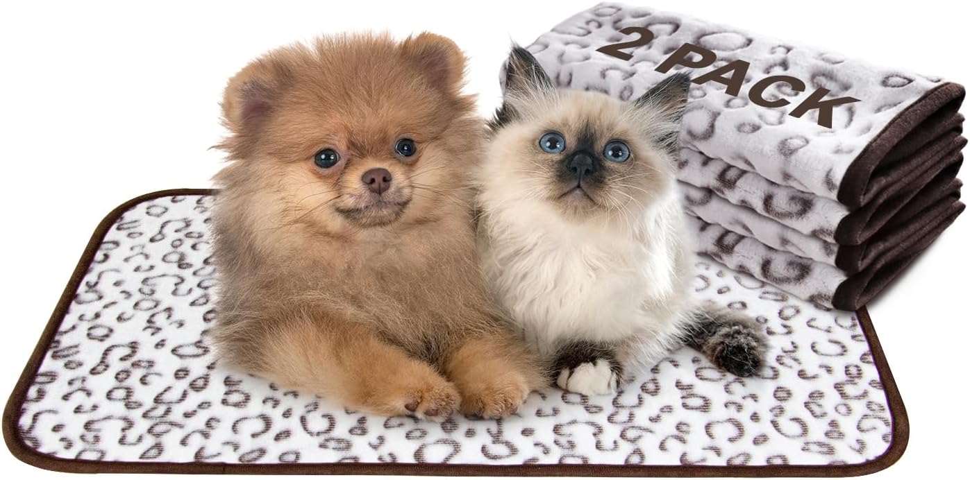 Qeils Reusable Puppy Pads, 2 Pack Washable Pee Pads for Dogs, Waterproof Non Slip Wee Wee pad, Absorbent and Leakproof Training Mats for Potty, Crate, Playpen, Bed, Sofa, 18"x 24"