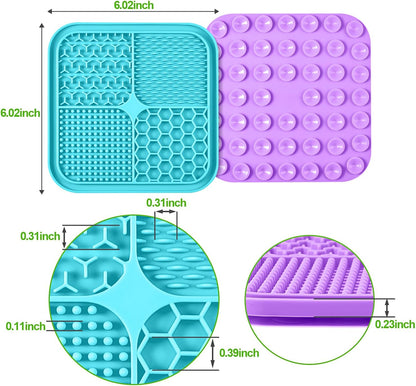 LUKITO 3PCS Lick Mat for Dogs and Cats, Licking Mat with Suction Cups for Anxiety Relief, Cat Peanut Butter Lick Pad for Boredom Reducer, Dog Enrichment Toy, Dog Lick Mat for Bathing Grooming