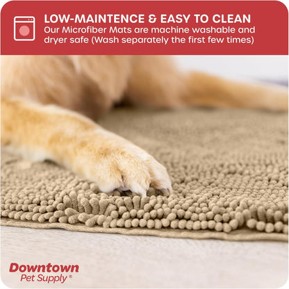 My Doggy Place Dog Mud Mat, 36"x26" Ash – Thick Microfiber Entry Rug for Snow, Mud & Salt – Absorbent, Quick-Dry, Washer-Safe & Non-Slip, Large
