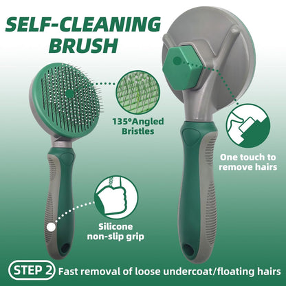 Dog Brush for Shedding,7 PCS Pet Grooming Brush Kit to De-fur & Hair Slicker Deshedding Brushes with Undercoat Rake Comb Bath Brush&Nail Clipper for Grooming Short Long Haired Dogs Cats Blue