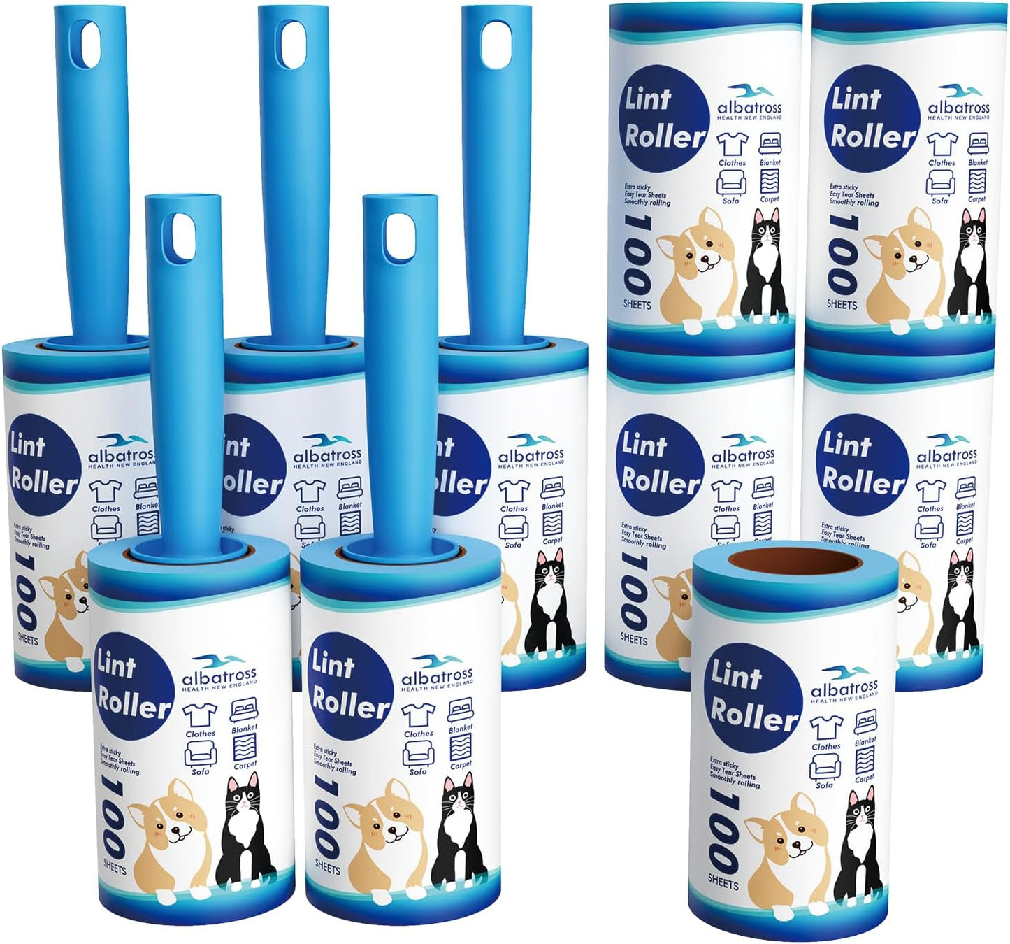 Lint Rollers for Pet Hair Extra Sticky, 800 Sheets Mega Value Set Lint Rollers for Pet Hair Removal, Dog and Cat Lint Remover for Clothes, Furniture, Carpet