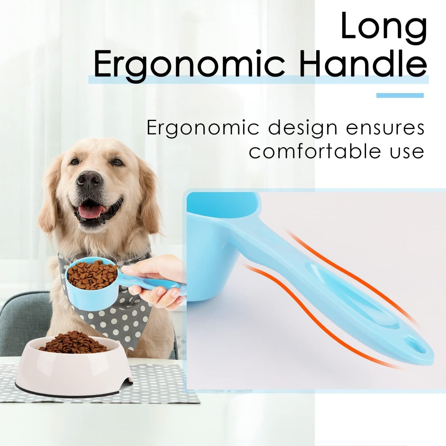 SUPERDESIGN 1 Cup Dog Food Scoop for Container Melamine Measuring Scoop for Dogs Cats Birds and Rabbits Pet Food Feeding Scoop Dishwasher Safe - Yellow