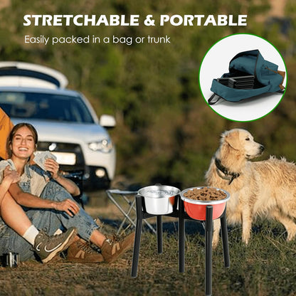 SHAINFUN Raised Dog Bowl Stand for Large Dogs 11" Height Adjustable Width 7-10.6" Single Tall Elevated Dog Bowls Stand, Food & Water Feeder Holder for Large Breeds (Bowl Not Included)