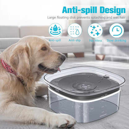 UPSKY 70oz Dog Water Bowl 2L No Spill Dog Bowls Large Capacity Spill Proof Slow Water Feeder, No Splash Pet Water Dispenser Vehicle Carried Travel Slow Drinking Bowl for Messy Drinkers