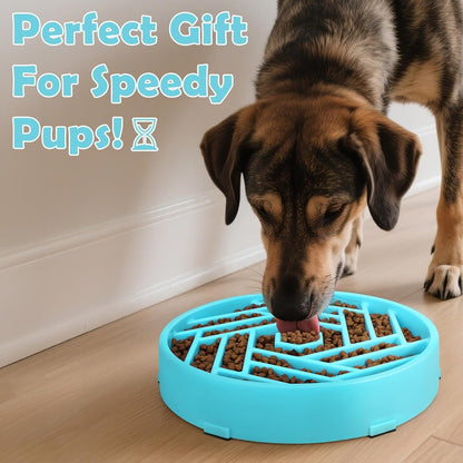 TOBYTO Slow Feeder Dog Bowls Large Medium Breed,Anti-Choking Slow Eating Dog Food Bowl,Non Slip Pet Slower Food Feeding Bowls Large Puzzle Slow Feeder Bloat Stop Maze Dog Dishes,Black