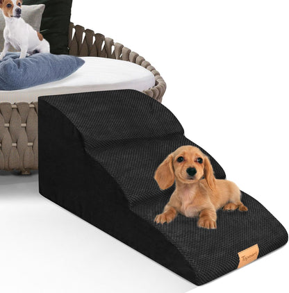 Topmart High Density Extended Foam Dog Ramp&Steps 2 Tiers,11.8" High,Non-Slip Dog Stairs,Soft Foam Pet Ladder with Removable Cover,Best for Injured,Older Cats,Pets with Joint Pain