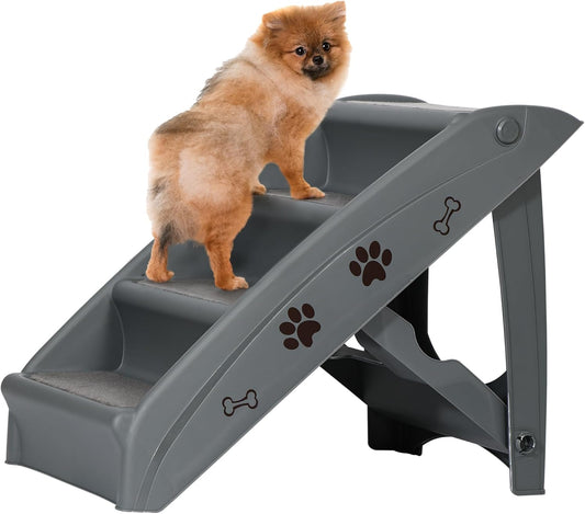 Dog Stairs for High Beds, Foldable Pet Steps Ramp with Non-Slip Bottom for Cats and Small Dogs, for Couch, Car, Portable Waterproof Dog Steps