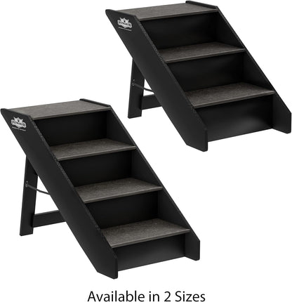 Pet Stairs - Home and Vehicle Foldable Nonslip Dog Steps with 3-Step Design - for Puppies, Kittens, and Other Small Pets by PETMAKER (Gray)