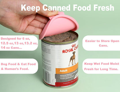 COMTIM Can Covers for Dog Food Cans, Silicone Pet Dog Food Can Covers Lids for 13 oz 12.5 oz 13.5 oz Cans...or Cat Food Cans 6 oz, Reusable Can Toppers Can Saver Covers for Canned Goods