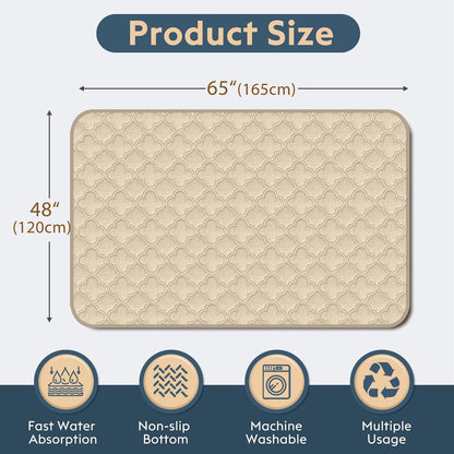 FunFurry Washable Pee Pads for Dogs - 4 Pack Reusable Pee Pads，Waterproof Puppy Pads，Pet Training Pads，Super Absorbent with Dog Paw Shape Non-Slip Backing (Cream, 18" X 24" - 4 Pack)