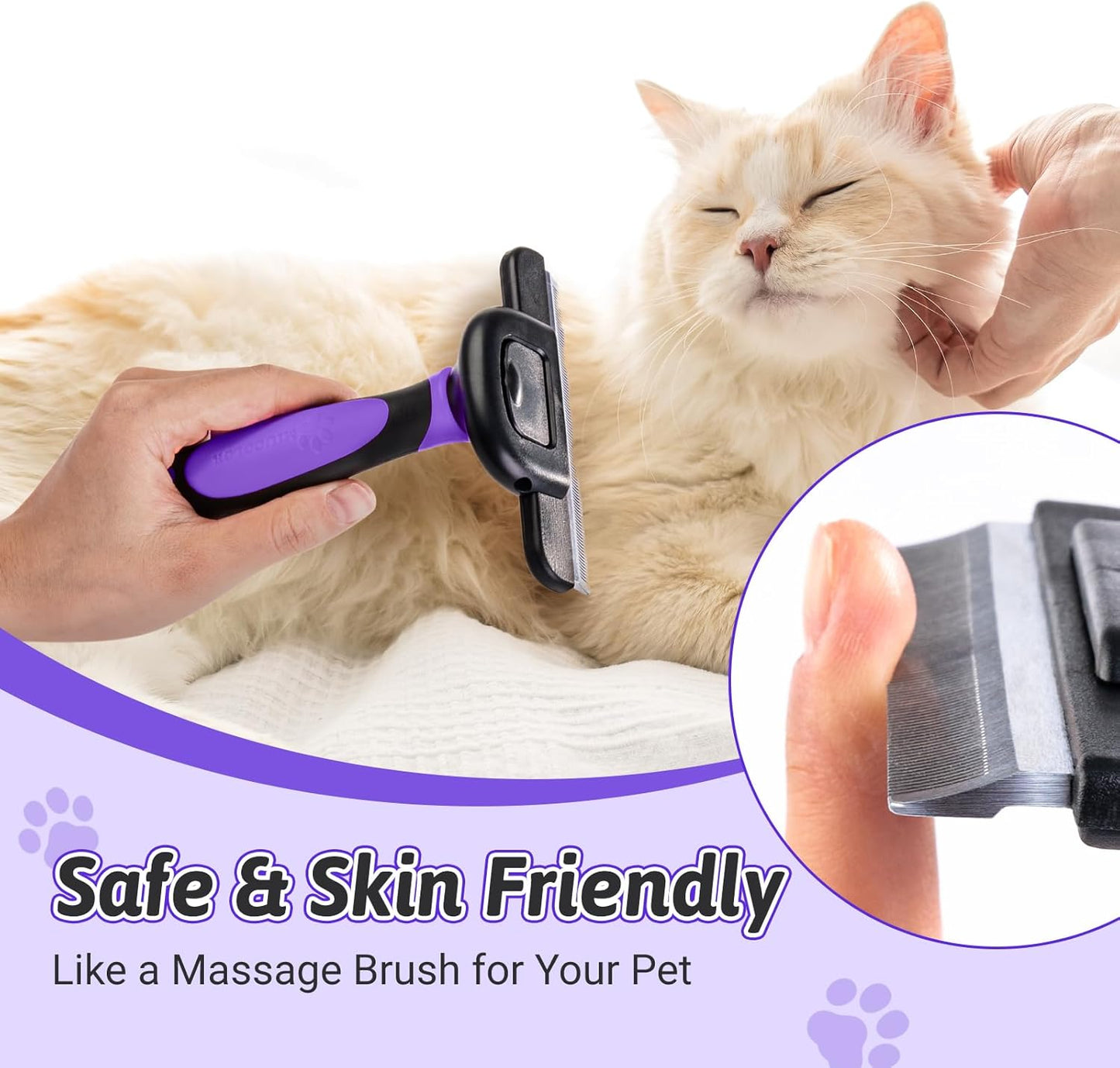 MIU COLOR Pet Grooming Brush, Deshedding Tool for Dogs & Cats, Effectively Reduces Shedding by up to 95% for Short Medium and Long Pet Hair