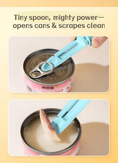 Multi-Function Pet Food Scoop – Dog Food Scoop and Cat Food Scoop with Bag Clip, Can Opener, Treat Squeezer – Easily Clean, 1 Cup Capacity