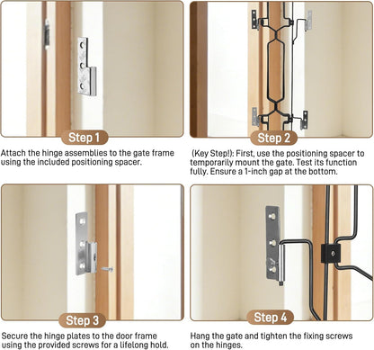 Retractable Dog Gate for Front Door 35.4" Wide 30.7" Tall Automatic Retractable Dog Barrier to Keep Pets Secure When Door Opens/Closes, Hardware Mount Front Door Barrier for Small/Large Dogs, Indoor