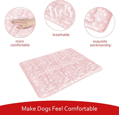 Dog Crate Bed Mat (36" X 23"), Soft Dog Bed Mat with Cute Stars, Personalized Crate Pad, Anti-Slip Bottom, Machine Washable Kennel Pad