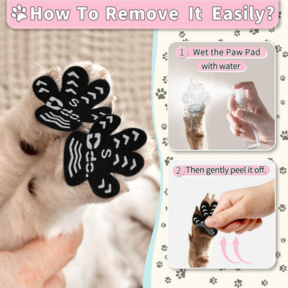 Anti-Slip Dog Paw Protector Pads, Dog Paw Stickers 12 Sets(48 Pcs) Black, for Pets Senior Dogs with Traction on Hardwood Floor, Non-Slip Dog Grips Dog Shoes Boots Socks Replace【S】