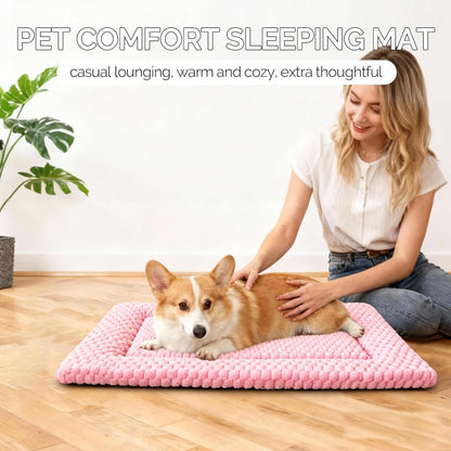 Dog Bed Mat, Reversible Crate Pad & Cute Dog Bed - Machine Washable Kennel Mat with Ultra Soft for Small Dogs (Cool/Warm), 24" x 18", Grey&Star