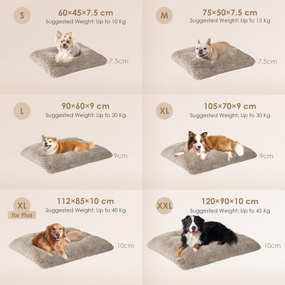 EHEYCIGA Fluffy Dog Crate Bed for Medium Dogs, Plush Faux Fur Crate Pad, Calming Anti Anxiety Medium Dog Bed, Washable Soft Warm Crate Mat with Non-Slip Bottom