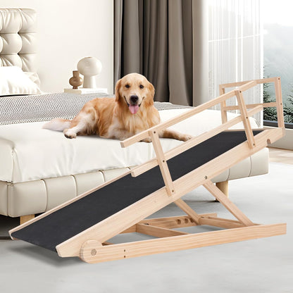 ABORON Antislip Dog Ramp, Adjustable Folding Pet Ramp for Small & Large Old Dogs & Cats, High Traction Portable Rubber Paw Ramps, Supports up to 200 lbs, Used for Bed Couch SUV, 39.3'' Long