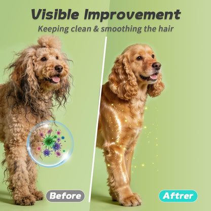 Pet Glove Wipes for Dogs and Cats, Upgraded & Thickened - Hypoallergenic No Rinse Deodorizing Grooming Wipes for Paws, Body, Ears, Face & Coat for Daily Grooming and Travel，6 Count