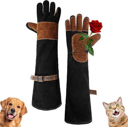 HANDLANDY Animal Handling Gloves, Bite-Proof, Scratch-Resistant, Pet Gloves for Dogs, Cats, Falconry, Gardening