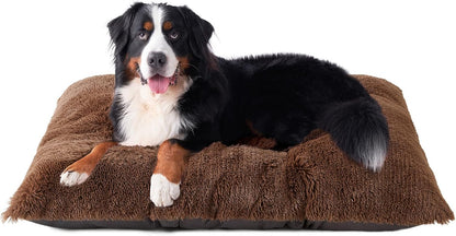 EHEYCIGA Fluffy Dog Crate Bed for Medium Dogs, Plush Faux Fur Crate Pad, Calming Anti Anxiety Medium Dog Bed, Washable Soft Warm Crate Mat with Non-Slip Bottom