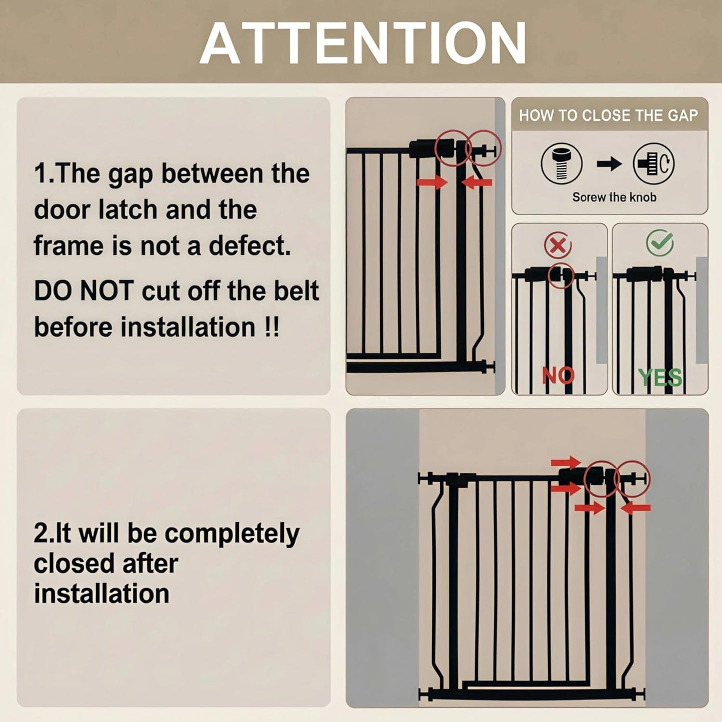 Extra Wide 76.4-81 Inch Large Baby Gates for Stairs, Doorways - No Drilling, Pressure Mounted Pet Gates for Kids & Dogs