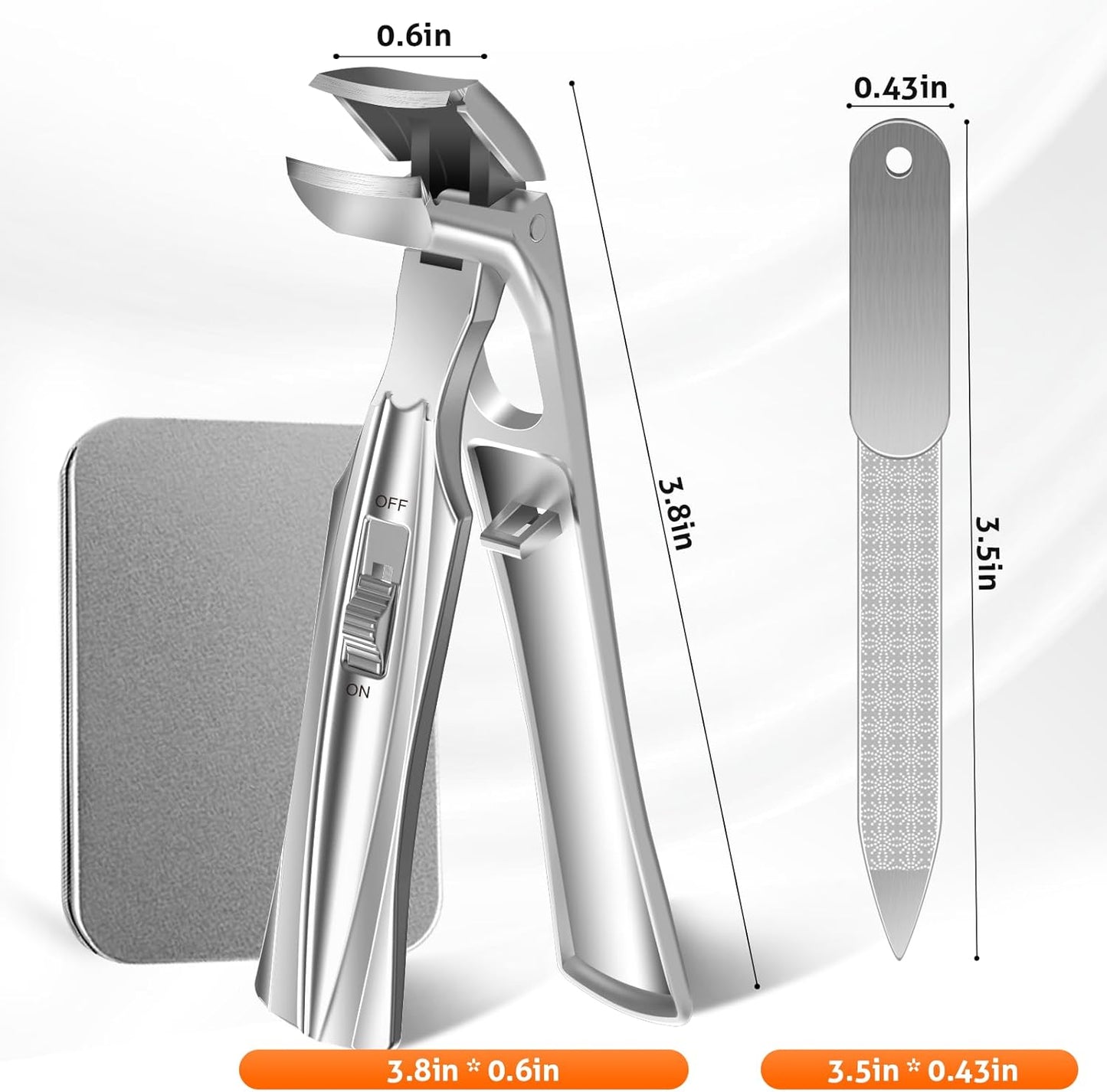 Toenail Clippers for Seniors Thick Toenails, Upgrade Angled Head Large Toe Nail Clippers for Men with Wide Jaw Opening, Sharp Heavy Duty Fingernail Clipper Cutter with Catcher Long Handle -Black