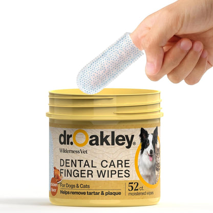 Dr. Oakley Yukon Vet Pet Teeth Cleaning Wipes for Dogs & Cats Bad Breath & Plaque Removal (Mint Flavor)