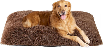 EHEYCIGA Fluffy Dog Crate Bed for Medium Dogs, Plush Faux Fur Crate Pad, Calming Anti Anxiety Medium Dog Bed, Washable Soft Warm Crate Mat with Non-Slip Bottom